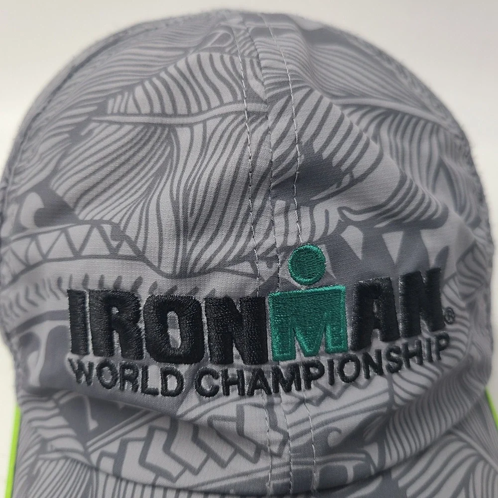 Boco Gear Hat Adjustable Gray Green Ironman World Championship Kona 2017 Running
